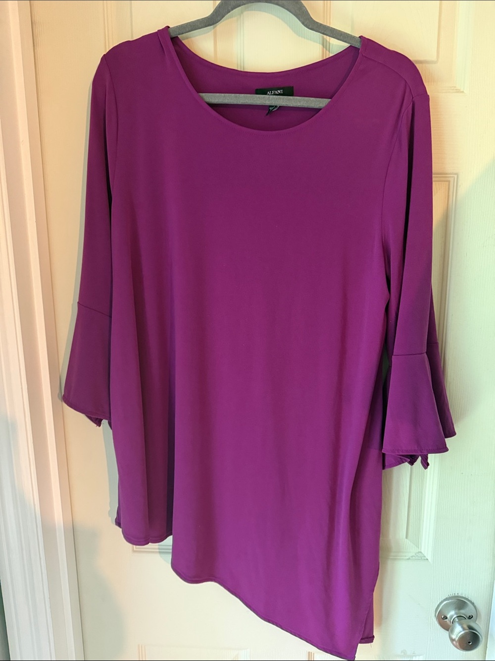 Alfani Purple Bell-Sleeve Tunic Top